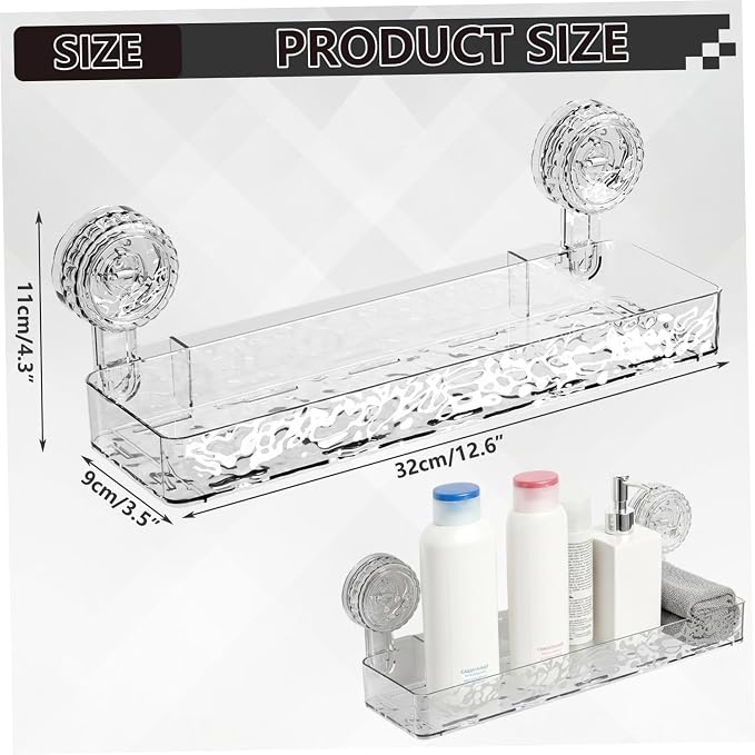 Corrugated Suction Cup Storage Holder, Heavy-Duty Suction Cup Shower Shelf - Image 2
