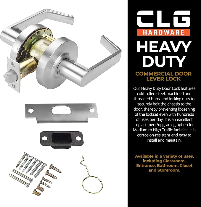 CLG HARDWARE Commercial Lever Door Lock - Image 2