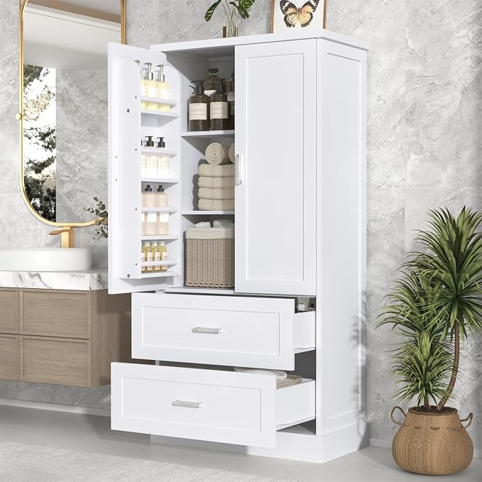 Tall Wide Storage Cabinet, Wood Storage Cabinet - Image 3
