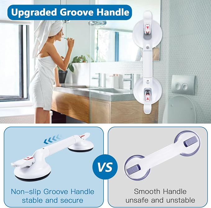 15inch Upgrade Suction Shower Grab Bar, Portable Shower Handle Bar Suction Grip - Image 4