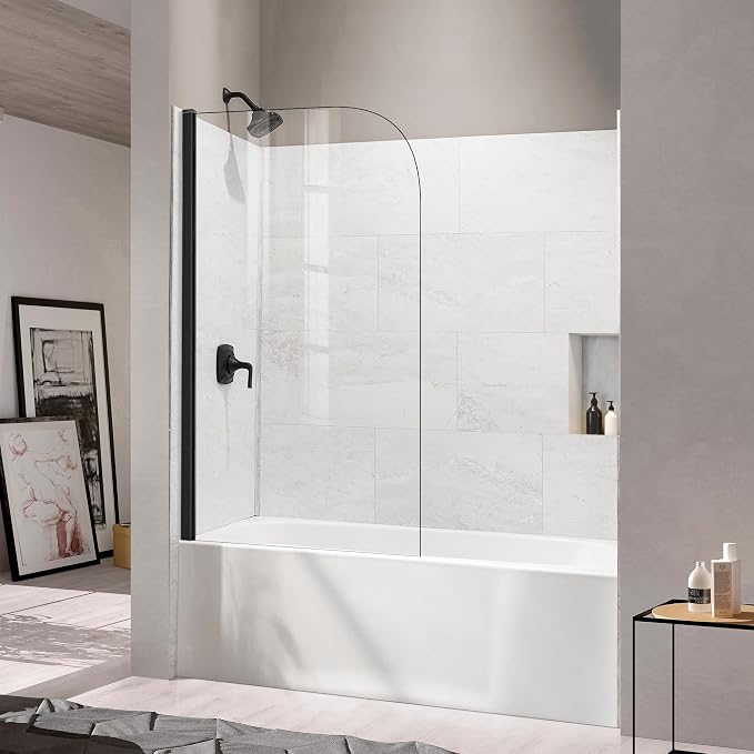 30" W x 62" H Frameless Bathtub Shower Door Bathtub Glass Panel Half Shower by STADREAM