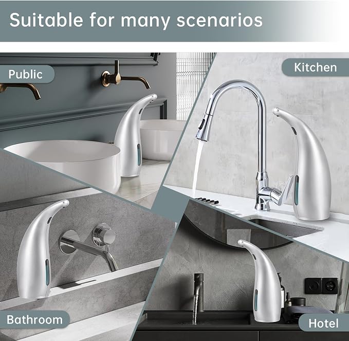 Automatic Liquid Soap Dispenser, 300ML Touchless 4 Gear Adjustable（Gray） - Image 5
