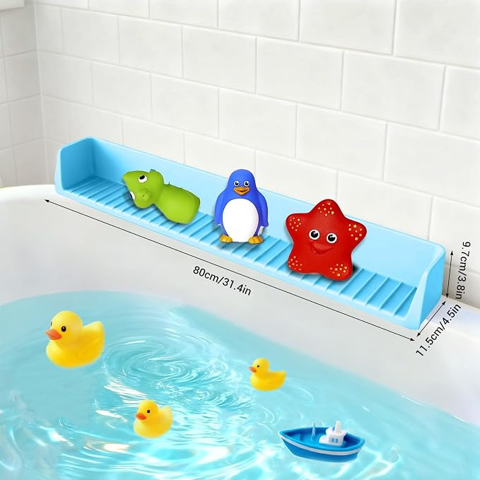 Splash Guard for Bathtub Kids, Longer Silicone Bathtub Splash Guard - Image 3