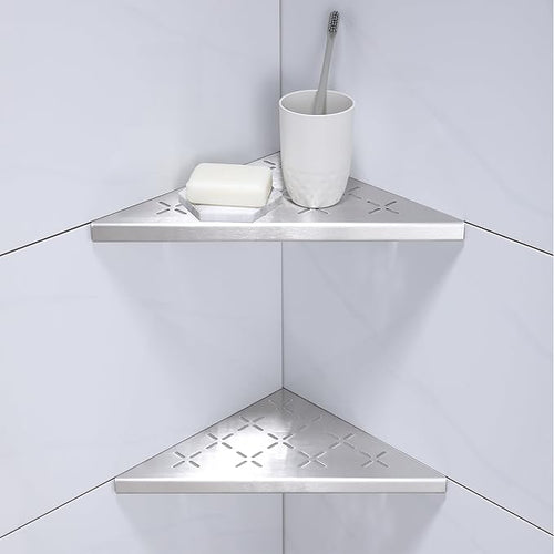 10" Corner Shower Shelf, Recessed Corner Shelf Organizer Rack, No Drilling by XiarnotogiHome