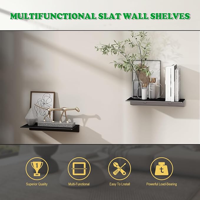 8" Floating Shelves for Wall, Metal Wall Shelves, Mini Display Shelf for - Image 5