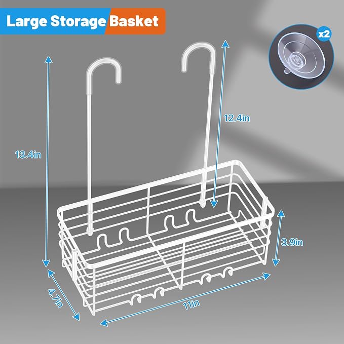 YUOROS Hanging Shower Caddy, Shower Caddies Bathroom Shower Rack Organizer - Image 7