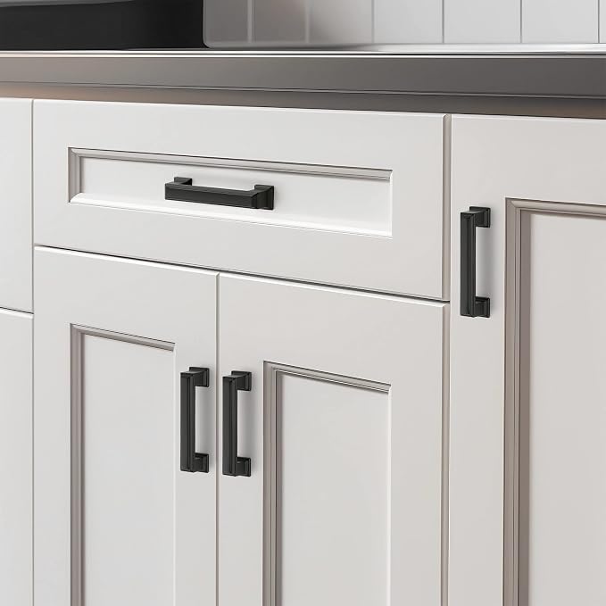 Ravinte Hardware 25 Pack Matte Black Cabinet Pulls, 3 Inch Hole Center Zinc - Image 6