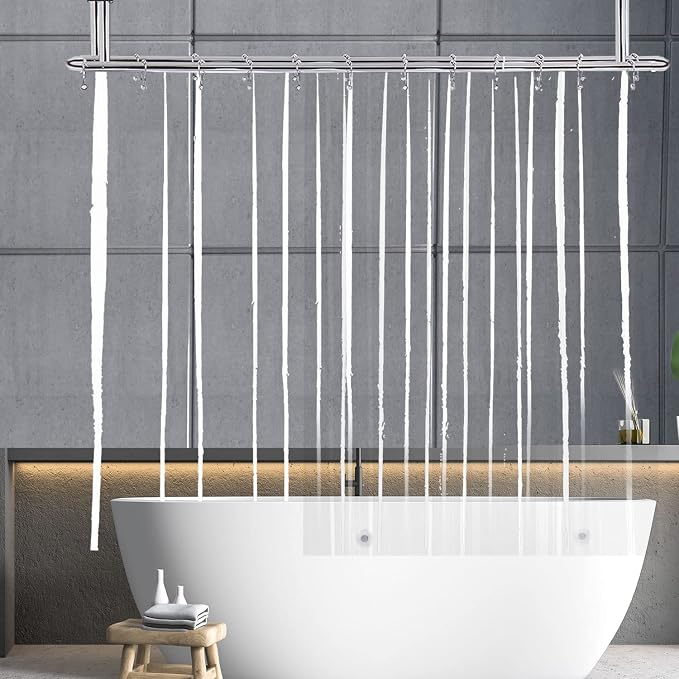 YISURE Clawfoot Tub Clear Short Length 60 Inch Shower Curtain Liner, 180x60 by YISURE