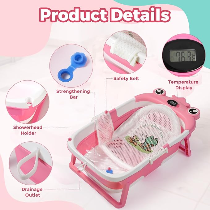 Baby Bathtub, Collapsible Baby Bath Tub - Image 5