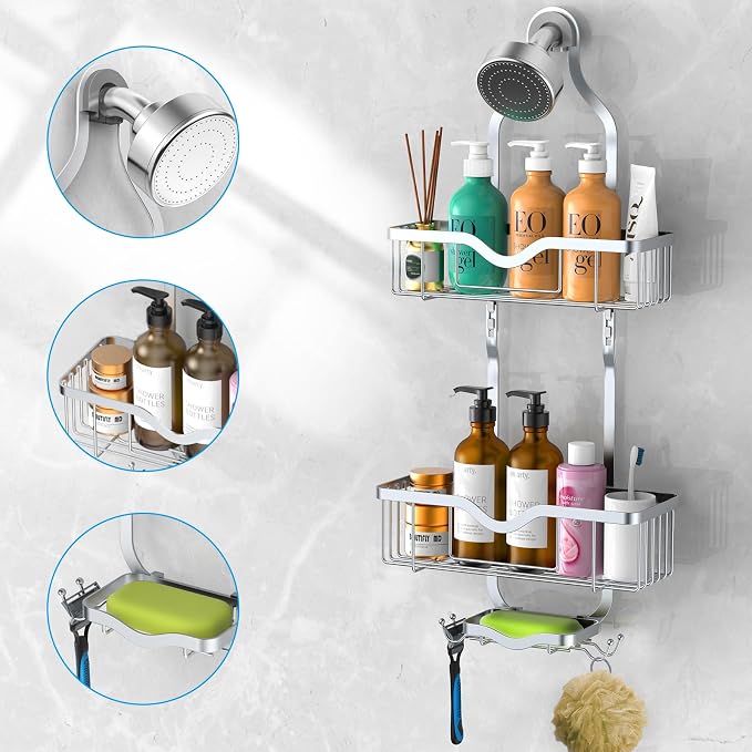 Kadolina Shower Caddy Hanging, Bathroom Shower Rack, Bathroom Organizer - Image 3