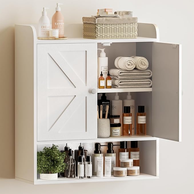 EasyCom Bathroom Cabinet Storage, Farmhouse Medicine Cabinet by EasyCom