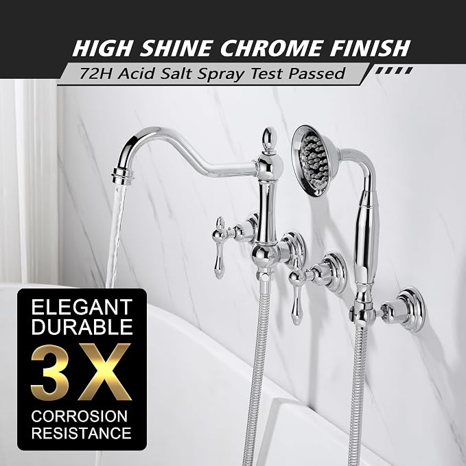 SUMERAIN Vintage Wall Mounted Bathtub Faucet - Image 5