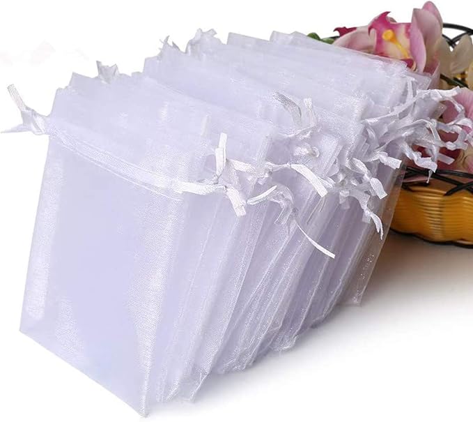 Hopttreely 100PCS Premium Sheer Organza Bags, 4x4.72 Jewelry Gift Bags by Hopttreely