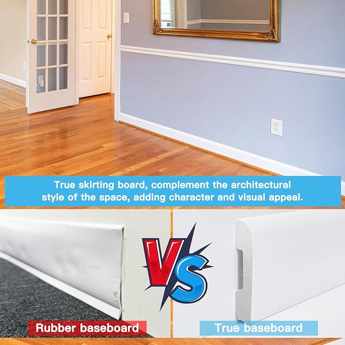 Art3d Wall Baseboard Molding Trim 8-Pack of 56 x 2.6 in., High Impact - Image 5