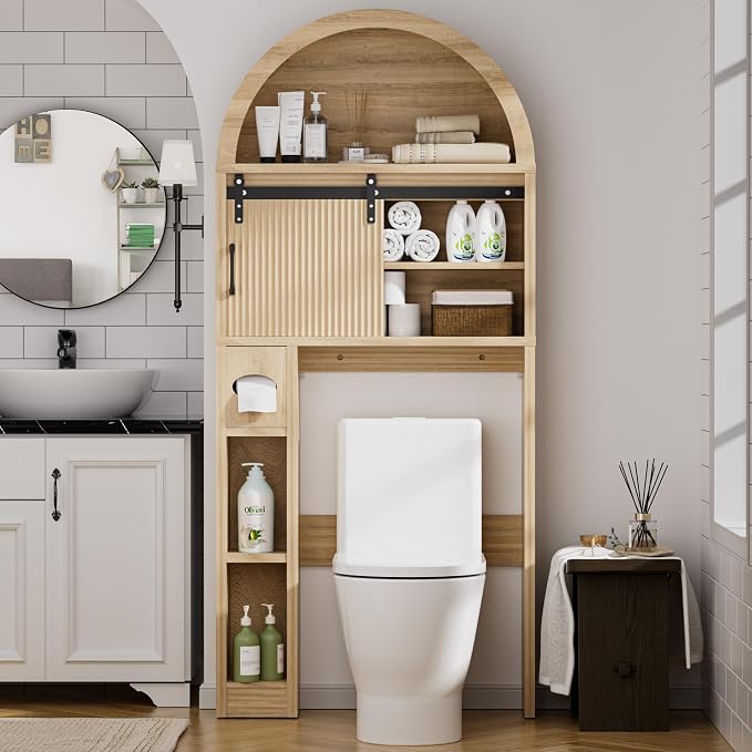 Spurgehom Over The Toilet Storage Cabinet, Bathroom Shelf Organizer Freestanding - Image 3