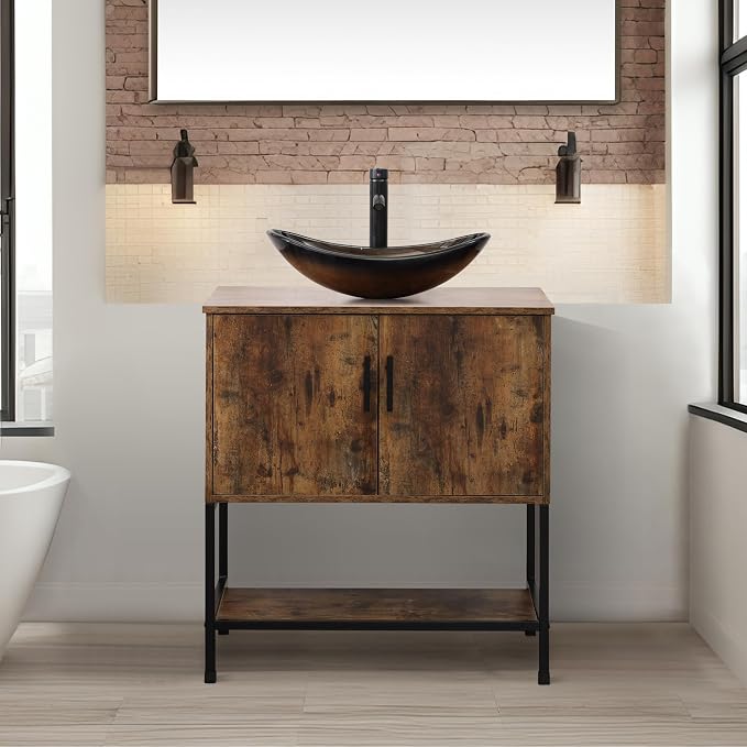 UEV Rustic Brown 30" Bathroom Vanity - Image 4