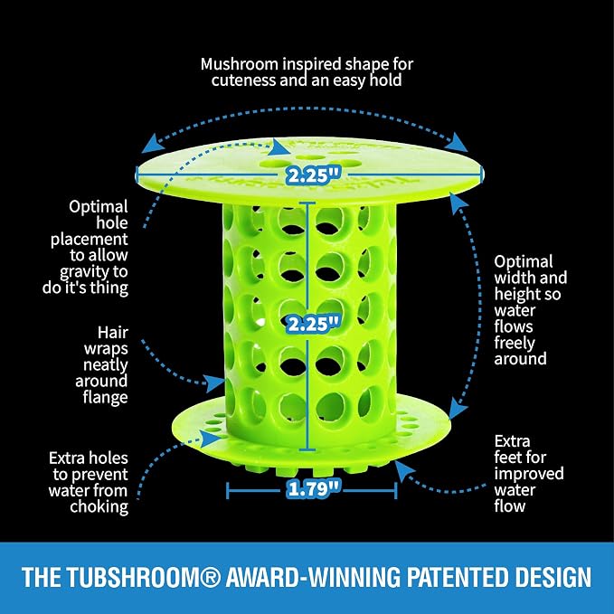 TubShroom Tub Drain Hair Catcher Strainer, Fits 1.5” – 1.75” Bathtub and Shower - Image 3