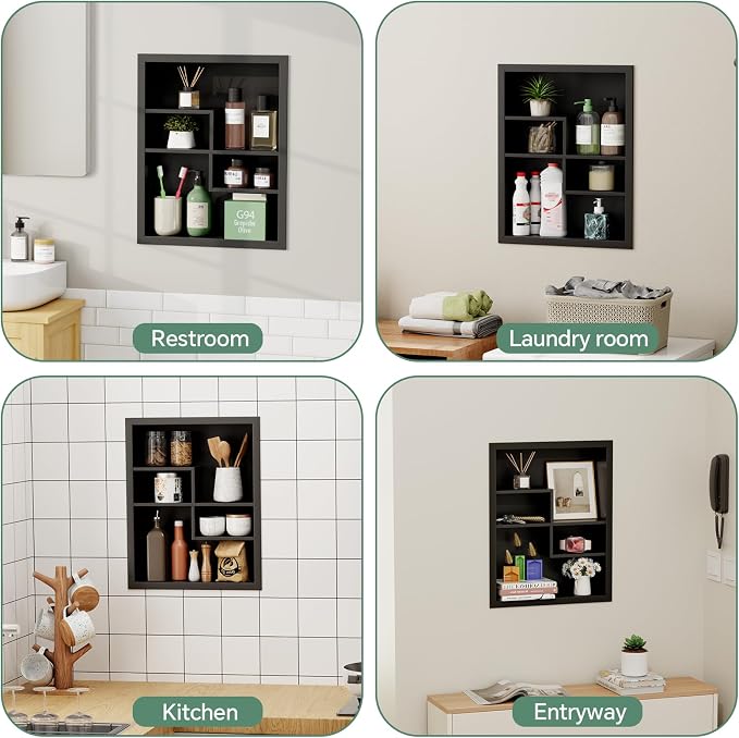 Stainless Steel Recessed Medicine Cabinet 14 * 18, Rust-proof Metal Wall Niche - Image 5