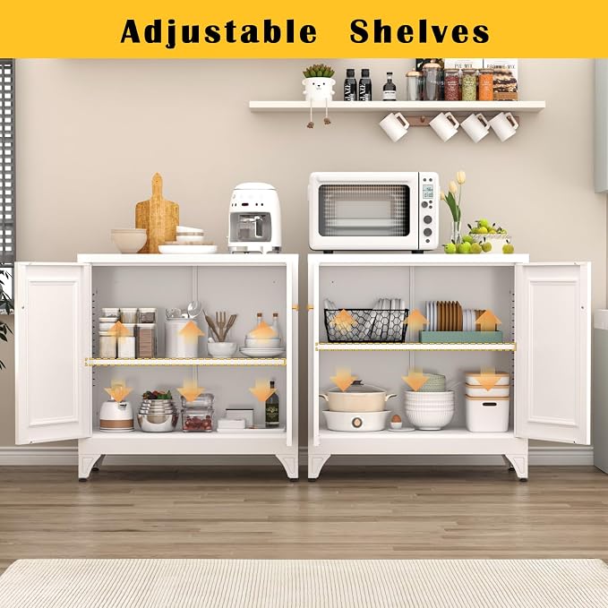 33" Metal Kitchen Pantry Storage Cabinets - Image 6