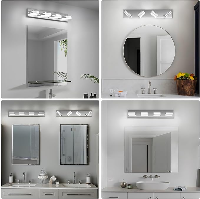 Modern LED Bathroom Lights Fixtures, Stainless Steel Chrome Acrylic Wall - Image 7