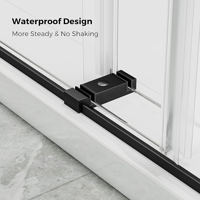 DELAVIN 56"-60"W x 75"H Frameless Shower Door, Double Sliding Shower Door - Image 5