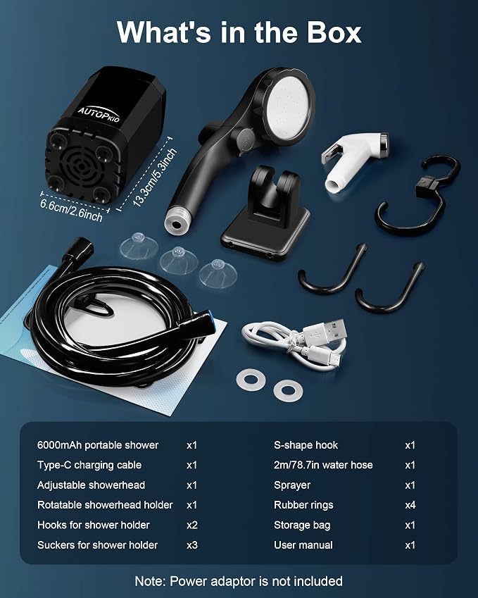 AUTOPkio Portable Camping Shower, Upgraded Outdoor Shower - Image 8
