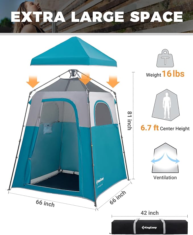 KingCamp Instant Shower Tent, Portable Superior Stable Privacy Shelter - Image 7