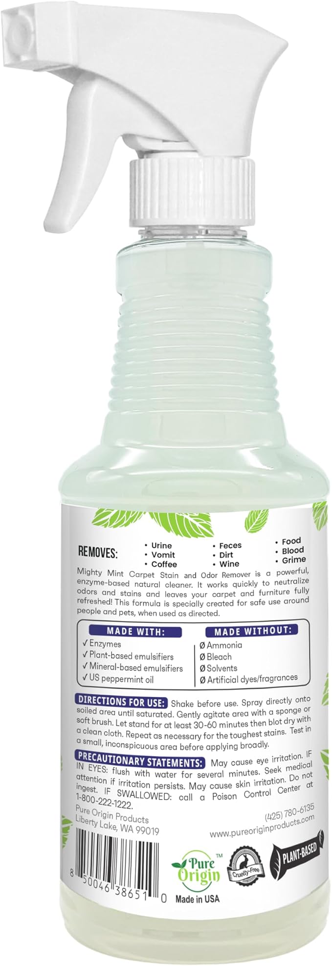 Mighty Mint Stain & Odor Remover, Natural Enzyme Spray Safely Neutralizes Odor - Image 8