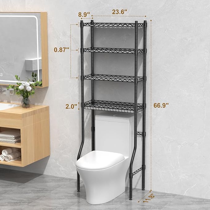 EAGMAK 4 Tier Over The Toilet Storage Rack, Bathroom Organizers and Storage - Image 2