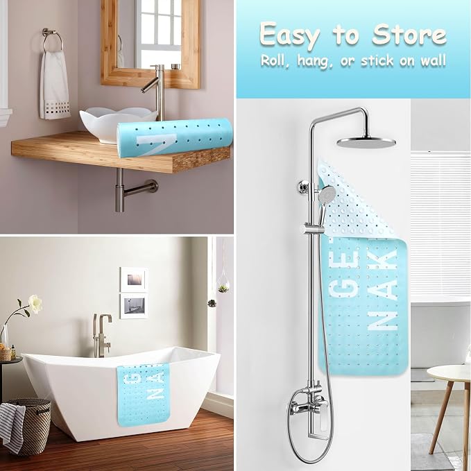 Bathtub Mat Non Slip, Get Naked Extra Long Bath tub Mat Shower Floor Mat - Image 4