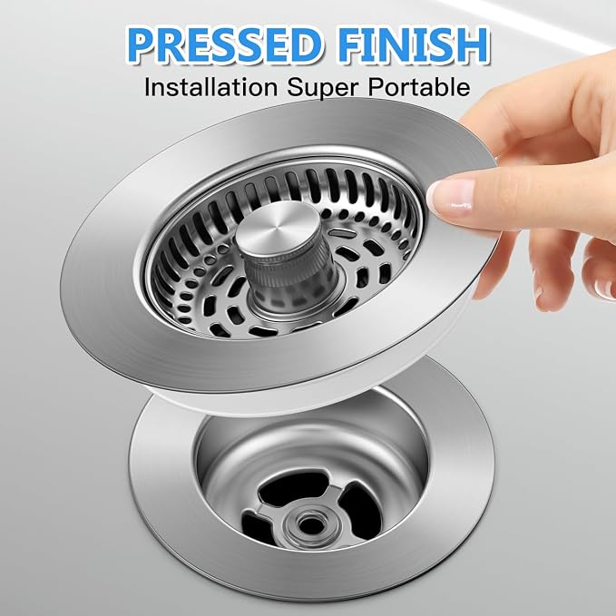 3-in-1 Stainless Steel Kitchen Gadget, JOMST Kitchen Sink Drain Strainer – Fast - Image 7