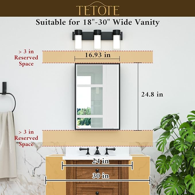 TETOTE Medicine Cabinet with Mirror 17 x 25 Inch Brushed Silver - Image 3
