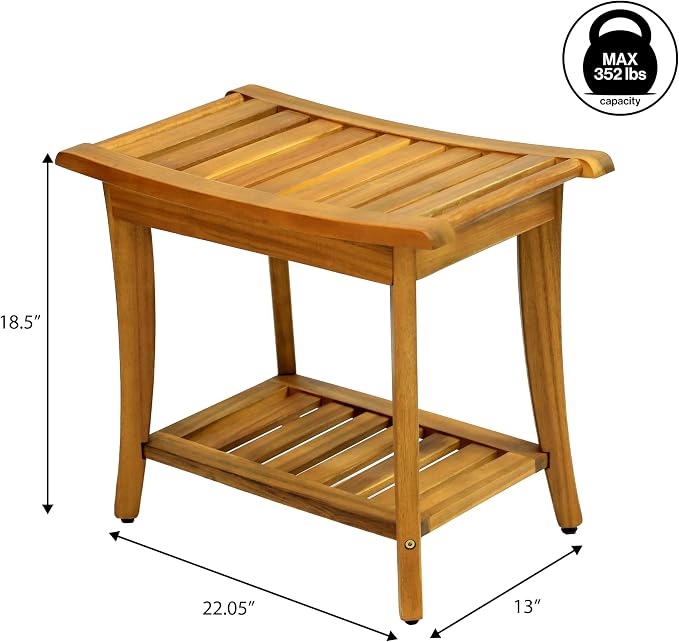 JONATHAN Y STL1001A Tucker 22.1" Traditional Classic Slatted Solid Acacia Wood - Image 3