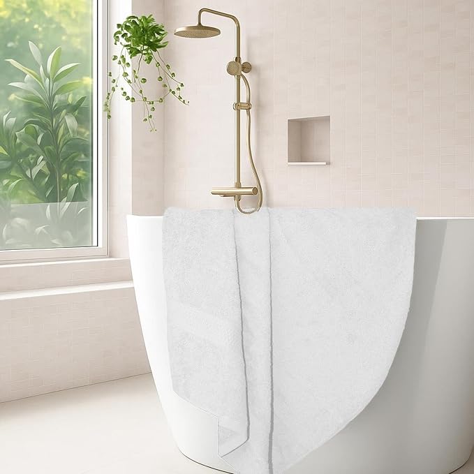 RIVERSIDE 100% Ring Spun Cotton Large Bath Towels Set of 4, 27 x 54 Inches – - Image 2