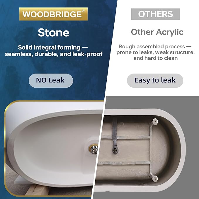 WOODBRIDGE 55 in. x 30.75 in. Stone Resin Luxury Contemporary Solid Surface - Image 13