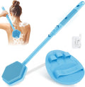 Silicone Back Scrubber & Soft Bath Glove 2PCS, 360° Anti-Slip Hand-fit Silicone by GEENOA