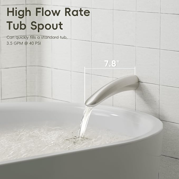 Gabrylly Shower System with Tub Spout, Bathtub Shower Faucet Set with High - Image 3