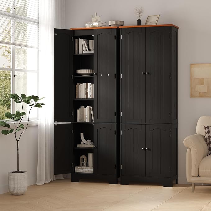 72.2'' Tall Storage Cabinet, 4 Door Kitchen Cabinets - Image 8