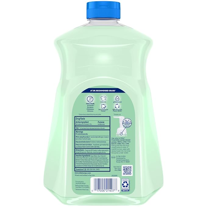 Dial Antibacterial Foaming Hand Soap Refill, Fresh Pear, 52 fl oz - Image 6