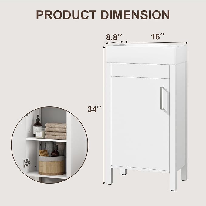 GarveeHome 16" Bathroom Vanity - Image 4