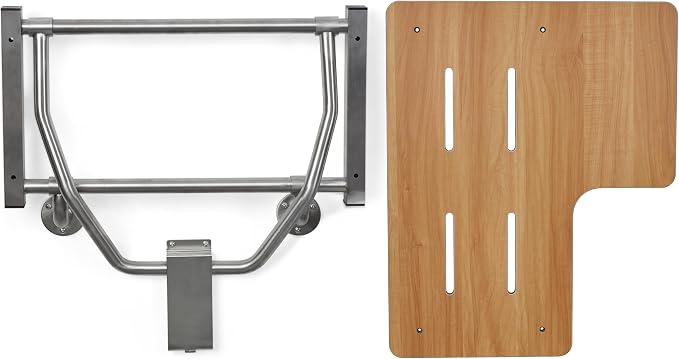 Seachrome 28" x 22.5” Teak Reversible Folding Transfer Tub/Shower Seat - Image 8