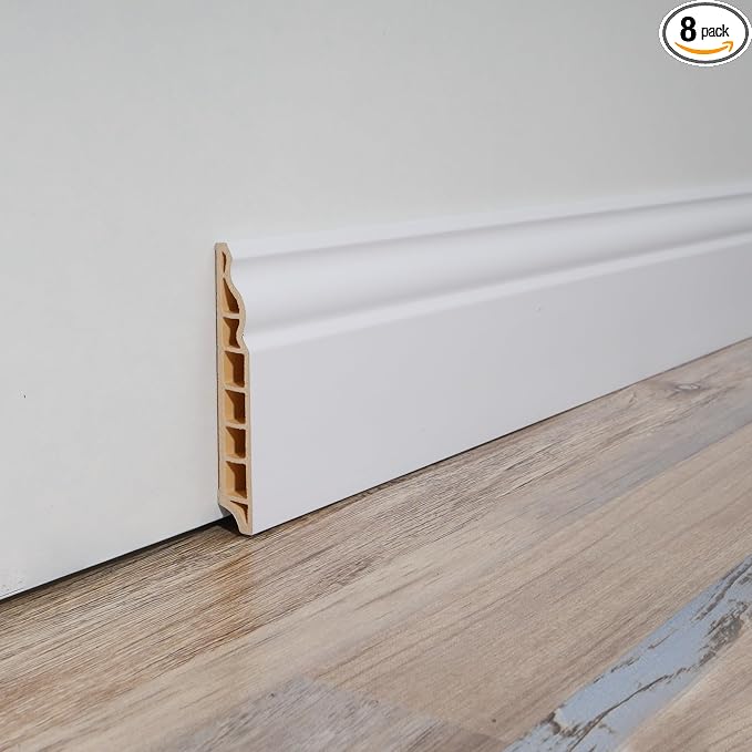 Art3d Wall Baseboard Molding Trim 8-Pack of 56 x 3.2 in., High Impact by Art3d