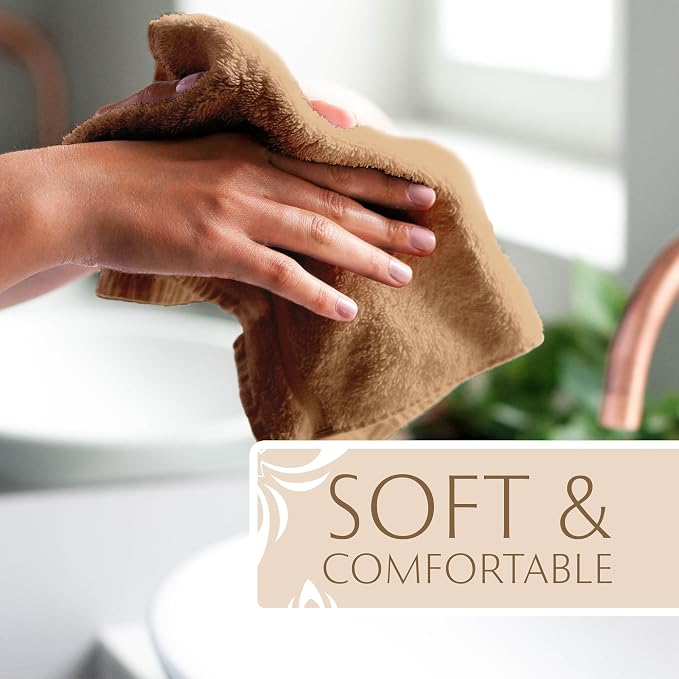 MAURA Biege Hand Towels for Bathroom. Luxury Turkish Cotton Bath Hand Towels - Image 5