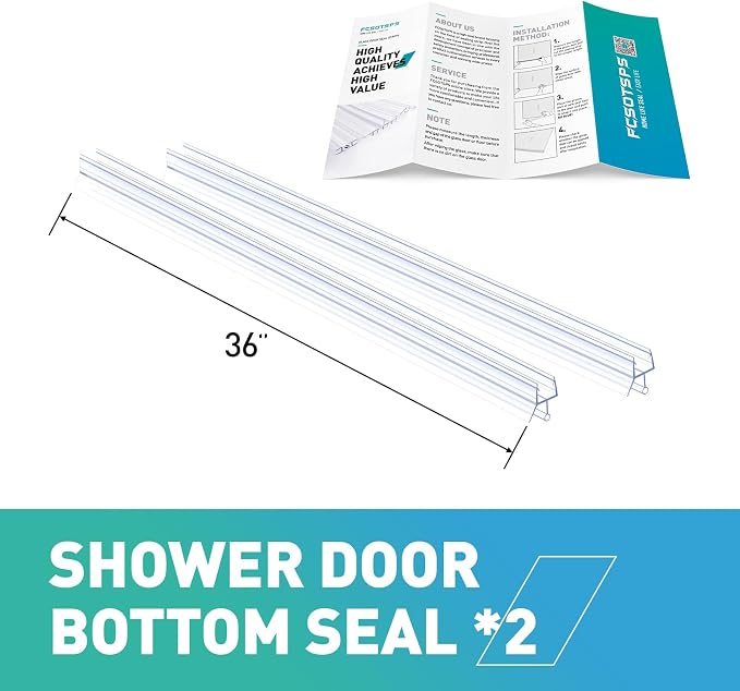 Shower Door Bottom Seal, Frameless Glass Door Seal Strip to Seal 11mm Gap - Image 3