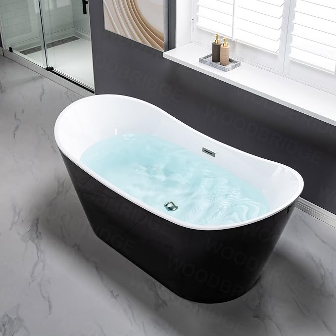 WOODBRIDGE 67" Acrylic Freestanding Bathtub Contemporary Soaking Tub - Image 2