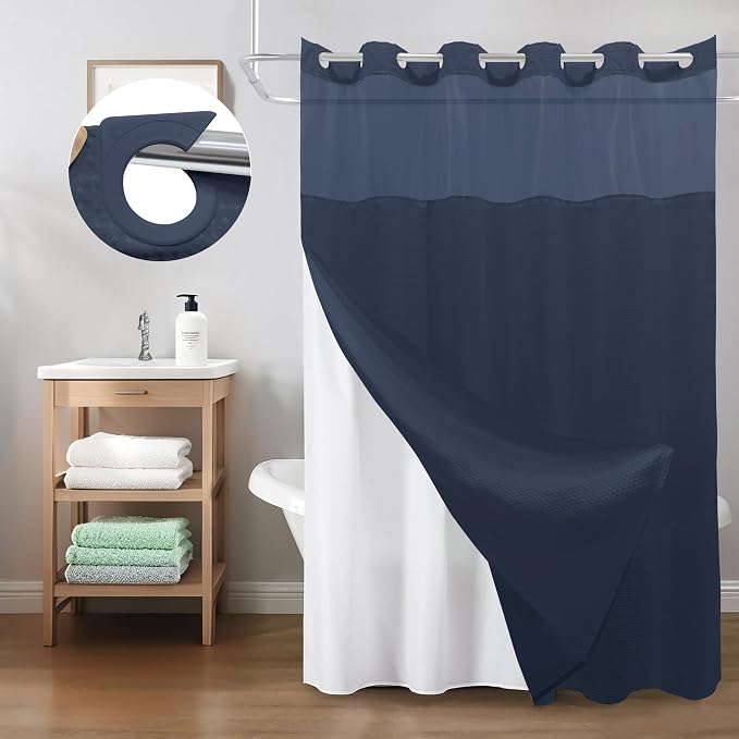 Inhousolu Long No Hook Shower Curtain - Image 8