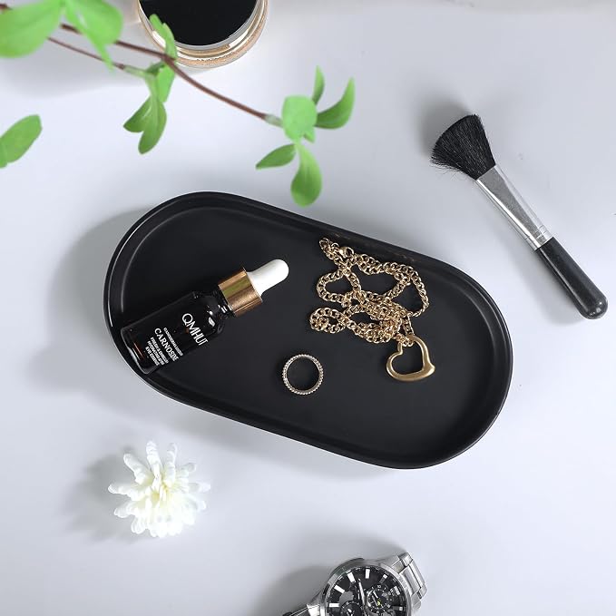 2 Pack Matte Black Round Soap Dispenser Tray - Image 4