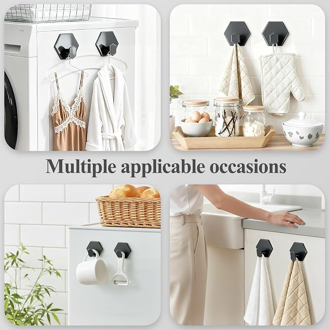 Tindbea Adhesive Towel Hooks Heavy Duty Wall Hooks Waterproof Stainless Steel - Image 4