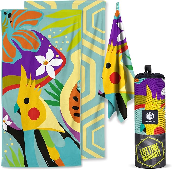 VENTURE 4TH Microfiber Beach Towel: Quick-Dry, Sandproof and Lightweight by VENTURE4TH