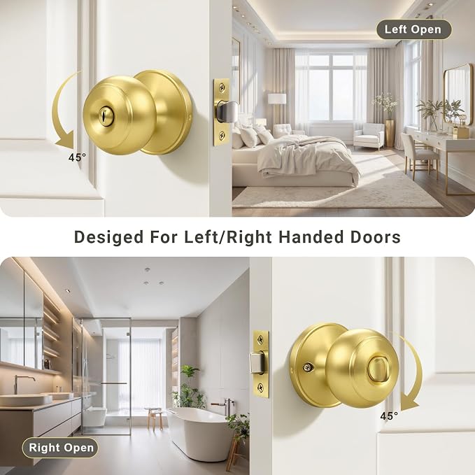 KNOBWELL 5 Pack Privacy Door Knob - Image 4
